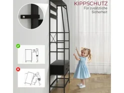 HOMCOM Garderobenständer Spanplatte Stahl 80L x 30B x 180,5H cm Schwarz* Garderoben