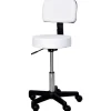 HOMCOM Höhenverstellbarer Arbeitshocker mit Lehne Drehbar Ø35 x 72-84 cm