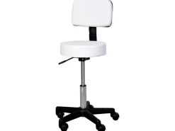 HOMCOM Höhenverstellbarer Arbeitshocker mit Lehne Drehbar Ø35 x 72-84 cm