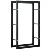 HOMCOM Kaminholzregal 60 x 25 x 100 cm für Innen und Außen* Regale Schwarz