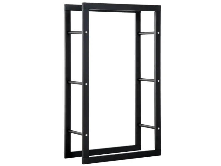 HOMCOM Kaminholzregal 60 x 25 x 100 cm für Innen und Außen* Regale Schwarz