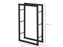 HOMCOM Kaminholzregal 60 x 25 x 100 cm für Innen und Außen* Regale Schwarz