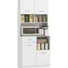 HOMCOM Küchenschrank Hochschrank MDF Weiß 80L x 35B x 180H cm