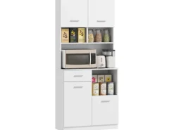 HOMCOM Küchenschrank Hochschrank MDF Weiß 80L x 35B x 180H cm