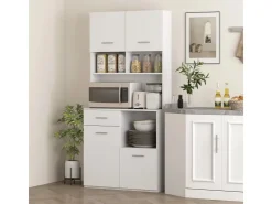 HOMCOM Küchenschrank Hochschrank MDF Weiß 80L x 35B x 180H cm