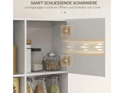 HOMCOM Küchenschrank Hochschrank MDF Weiß 80L x 35B x 180H cm
