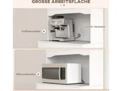 HOMCOM Küchenschrank Hochschrank Spanplatte Weiß 74,5L x 40B x 172H cm* Aufbewahrung