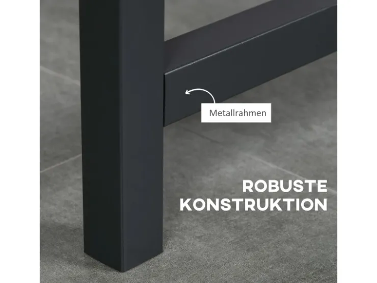 HOMCOM Klappbarer Esstisch Spanplatte Metall Braun 118L x 70B x 76,5H cm* Tische
