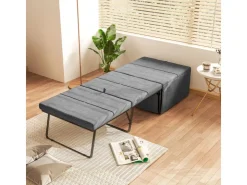 HOMCOM Klappbett Polyester Metall Grau 190L x 69B x 38,5H cm