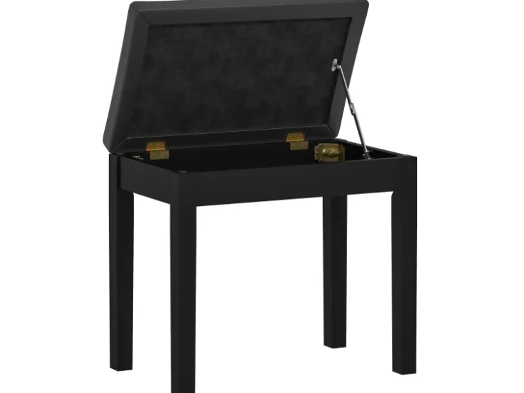 HOMCOM Klavierbank Gummiholz Kunstleder 55L x 34B x 50H cm Schwarz