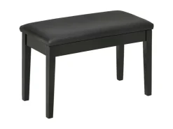 HOMCOM Klavierbank mit Stauraum Lederkissen Schwarz 75 x 35 x 49 cm