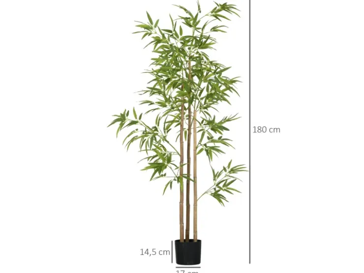 HOMCOM Künstliche Pflanze Kunststoff Metall Ø15 x 180H cm