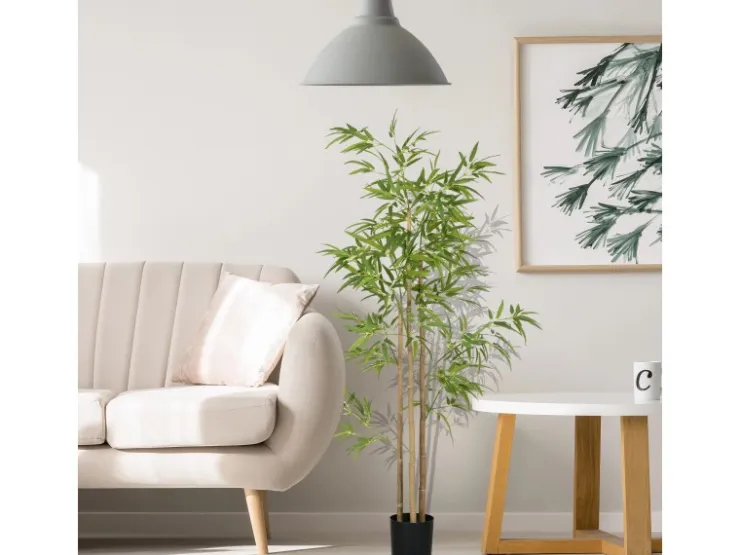 HOMCOM Künstliche Pflanze Kunststoff Metall Ø15 x 180H cm
