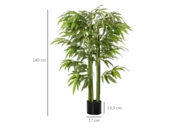 HOMCOM Künstliche Pflanze Seidentuch Kunststoff 17L x 17B x 140H cm* Kunstpflanzen