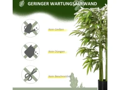 HOMCOM Künstliche Pflanze Seidentuch Kunststoff 17L x 17B x 140H cm* Kunstpflanzen