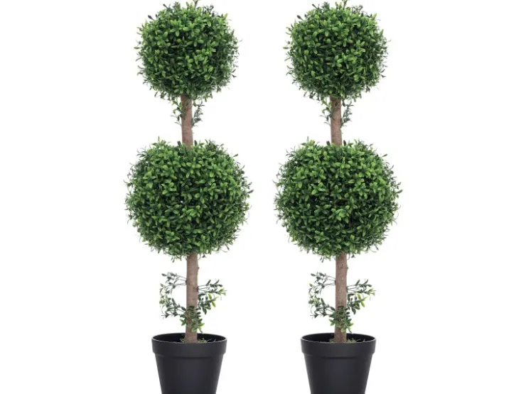 HOMCOM Künstlicher Buchsbaum 2er-Set Groß 91,6 cm