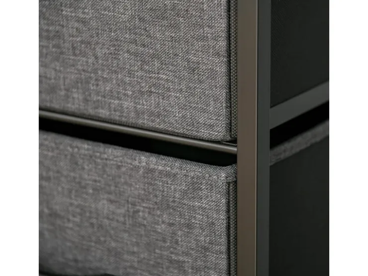 HOMCOM Kommode mit 4 Schubladen Aufbewahrungsschrank Kommodenschrank Schwarz* Regale Schwarz|Schränke