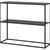 HOMCOM Konsolentisch mit 2 Ebenen Kippschutz Stahl 90 x 30 x 75 cm Schwarz* Tische