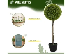 HOMCOM Kunstpflanze 2er-Set Kunststoff Zement Ø28 x 90 cm* Kunstpflanzen