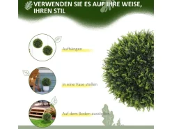 HOMCOM Kunstpflanze 2er-Set Kunststoff 45L x 45B x 45H cm* Kunstpflanzen