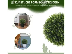 HOMCOM Kunstpflanze 2er-Set Kunststoff 45L x 45B x 45H cm* Kunstpflanzen