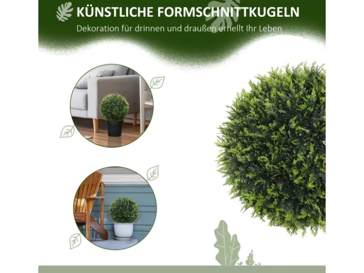 HOMCOM Kunstpflanze 2er-Set Kunststoff 45L x 45B x 45H cm* Kunstpflanzen
