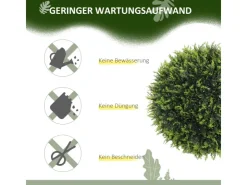 HOMCOM Kunstpflanze 2er-Set Kunststoff 45L x 45B x 45H cm* Kunstpflanzen