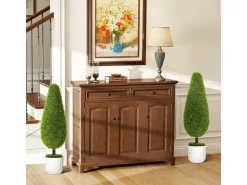 HOMCOM Kunstpflanze Zypresse 2er-Set 90 cm im Topf mit Kunstmoos* Kunstpflanzen