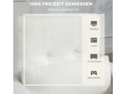 HOMCOM Loungesessel Sessel mit Lendenkissen Gepolstert Polstersessel Weiß
