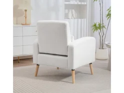 HOMCOM Loungesessel Sessel mit Lendenkissen Gepolstert Polstersessel Weiß
