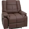 HOMCOM Massagesessel Elektrisch Kunstleder Holz Stahl Braun 94 x 99 x 99 cm