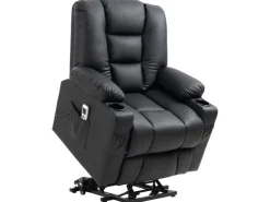 HOMCOM Massagesessel Kunstleder Stahl Schwarz 90L x 98B x 102H cm* Sessel