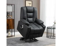 HOMCOM Massagesessel Kunstleder Stahl Schwarz 90L x 98B x 102H cm* Sessel