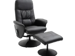 HOMCOM Massagesessel mit Fußhocker Stauraum Liegefunktion Schwarz 76 x 81 x 105 cm* Hocker