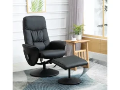 HOMCOM Massagesessel mit Fußhocker Stauraum Liegefunktion Schwarz 76 x 81 x 105 cm* Hocker