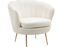 HOMCOM Polstersessel Polyester Schaumstoff Weiß 79L x 77B x 77H cm* Sessel