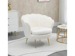 HOMCOM Polstersessel Polyester Schaumstoff Weiß 79L x 77B x 77H cm* Sessel
