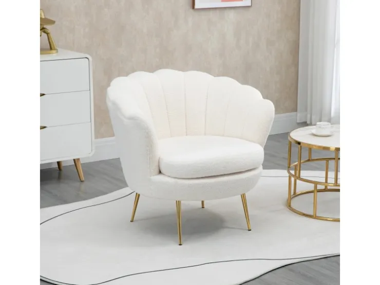 HOMCOM Polstersessel Polyester Schaumstoff Weiß 79L x 77B x 77H cm* Sessel