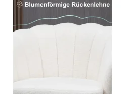 HOMCOM Polstersessel Polyester Schaumstoff Weiß 79L x 77B x 77H cm* Sessel