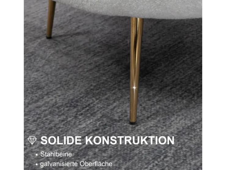 HOMCOM Polstersessel Polyester Schaumstoff Weiß 79L x 77B x 77H cm* Sessel