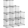 HOMCOM Regalsystem aus Stahldraht DIY 9 Fächer Schwarz 35 x 35 x 35 cm Je Würfel