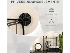 HOMCOM Regalsystem aus Stahldraht DIY 9 Fächer Schwarz 35 x 35 x 35 cm Je Würfel