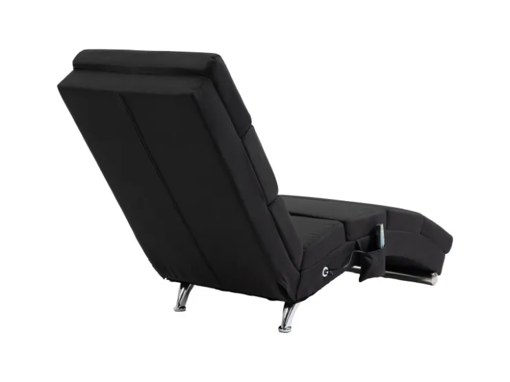 HOMCOM Relaxliege mit Massagefunktion Polyester Stahl 168L x 56B x 84H cm Schwarz