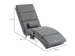 HOMCOM Relaxliege mit Massagefunktion Rückenlehne mit 5 Modi Kissen Dunkelgrau* Sessel