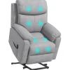 HOMCOM Relaxsessel Elektrisch mit Aufstehhilfe 5 Massagemodi Liegefunktion für Wohnzimmer Grau* Sessel