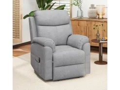 HOMCOM Relaxsessel Elektrisch mit Aufstehhilfe 5 Massagemodi Liegefunktion für Wohnzimmer Grau* Sessel