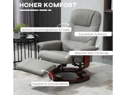 HOMCOM Relaxsessel Kunstleder Schaumstoff L78 x B87 x H100 cm* Sessel