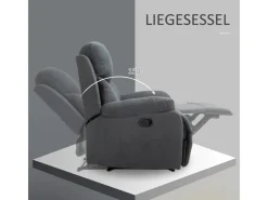 HOMCOM Relaxsessel Liege 150° mit Schlaffunktion 93 x 88 x 102 cm