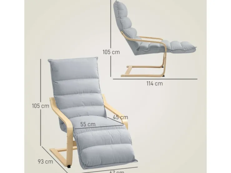 HOMCOM Relaxsessel Loungesessel Gepolstert Sessel mit Armlehne Lesesessel* Sessel