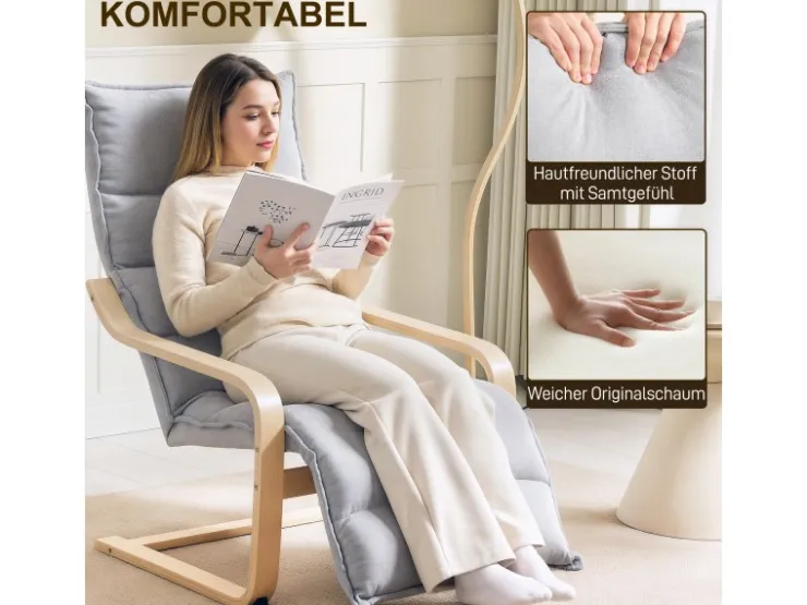 HOMCOM Relaxsessel Loungesessel Gepolstert Sessel mit Armlehne Lesesessel* Sessel